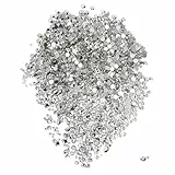 2880 Stück Nagel Kristalle Strasssteine, 2mm/4mm Flache Rückseite Strasssteine, Silberne Runde Flatback Kristall Dekosteine Kristall Steinchen für Nailart (Silber)