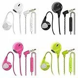 CBGGQ 4 Paare In Ear Kopfhörer, Stereo Bass In Ear Ohrhörer mit Mikrofon & Fernsteuerung Noise Cancelling Bass-Sound Kopfhörer für iOS, Android Smartphones,MP3 Players(Weiß+schwarz+rosa+grün)