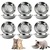 6 Stück Katzennapf Edelstahl 304 Material Futternapf Katze Katzen Napf Fressnapf Katze Wassernapf Katzenschüssel Katzen Katzennäpfe Katzenteller Futterschale für Kat-Zen Kleine Hunde (Typ A - 6 Stück)