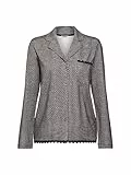 ESPRIT Damen Printed Cotton Lace Sus S.shirt_a_l Pyjamaoberteil, Schwarz, 36 EU