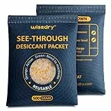 Wisedry Durchsichtige Silica-Gel-Pakete [2 x 500g], farblich gekennzeichnete Trockenmittel-Pakete für die Lagerung, wiederverwendbarer sicherer Luftentfeuchter, hitzebeständige Luftentfeuchter-Beutel