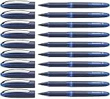Schneider 183003 One Business Tintenroller (dokumentenecht mit 0,6 mm Strichstärke, Made in Germany) 10er Pack, blau