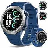 Ddidbi Militär Smartwatch Herren Damen, Smart Watch mitTelefonfunktion 1,39' Touchscreen, Herzfrequenzmonitor Schlafmonitor IP68 Wasserdicht Sportuhr, 110+ Sportmodi Fitnessuhr für iOS Android, Blau