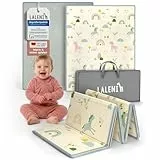 Laleni Krabbelmatte Baby 120x150x1 cm - wasserdichte Spielmatte Baby faltbar - isolierende Bodenmatte Kinder - weich & schützt vor kaltem Untergrund - Krabbeldecke outdoor & indoor - Einhorn-Motiv