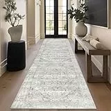 Homcomodar Boho Läufer Teppich für Flur 80x300cm Vintage Flur Runner Teppiche Waschbare Distressed Kitchen Runner Teppiche für Entryway Wäsche Daneben