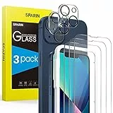 SPARIN Schutzfolie für iPhone 13 6,1 Zoll, 3 Stück Displayschutzfolie und 2 Stück Kameraschutz, 9H Härte Gehärtetes Glas, mit Positionierhilfe