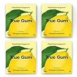 True Gum 4er SET: ZITRONE | Plastikfreier Kaugummi | Biologisch Abbaubar | Vegan | 4 x 21 g, 84 g