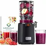LINKChef Entsafter Slow Juicer für Obst und Gemüse, 250W Juicer Machine, 130 mm Einfüllöffnung für ganze Früchte, 1,8L Familiengröße, Leicht zu reinigen, BPA-frei