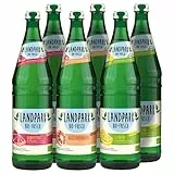 Landpark Bio-Erfrischungsgetränk Probierpaket 6 x 0,75 L in der Glasflasche | ohne Zucker und Süßungsmittel | mit Kohlensäure | Wasser mit Geschmack | Ideal auch für Kinder und Diabetiker
