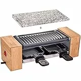 Syntrox Germany Raclette-Grill Set Biel, Tischgrill, Grillset für 2 Personen, 320Watt, inklusive Wechselplatten, Raclette Grill, Antihaftbeschichtung, kompakt, 2 kG, Heißer Stein