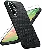 FNTCASE für Samsung Galaxy A56-5G Hülle: Dual Layer Schutzhülle Handyhülle Robuste Stoßfest mit rutschfeste Strukturierte Rückseite - Militärischer Schutz Bumper Tough Stoßfest Case (Schwarz)