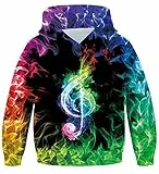 Goodstoworld Fleece Farbe Flamme Pullover Kinder Mädchen Jungen 3D Kapuzenpullover Hoodie Coole Druck Lange Ärmel mit Tasch Sweatshirt Pulli Teen 6-7 Jahre