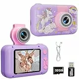 ARNSSIEN Kinderkamera Spielzeug für 3-12 Jahre alte Mädchen/Jungen,Weihnachtsgeburtstagsfest-Geschenk für Kinder Kamera,Video-Selfie-Digitalkamera mit 32GB TF-Karte,X101H