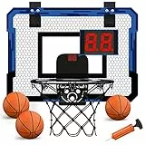 QDRAGON Mini Basketballkorb Kinder, Basketballkorb fürs Zimmer, für Schlafzimmer/Büro/Außen/Pool, Basketball Spielzeug Geschenke für Kinder Jungen Mädchen Erwachsene, Blau