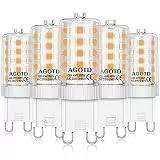 AGOTD 4W G9 LED Lampe, 2700k warmweiß Kein Flackern LED Leuchtmittel, 400 Lumen, Nicht Dimmbar 360 Grad Winkel, Ersatz 40W G9 Halogenlampe, 5er Pack