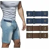 BELTROAD 4Pack Gürtel Ohne Schnalle für Herren Damen, Elastischer Stretchgürtel Unsichtbarer Schnallenfreier Ohne Löcher Gürtel für Herren Damen, 2 Kaffee+2 Blau, fit 2 loop distance 17-23cm