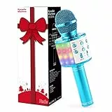 Fede Karaoke Mikrofon, Drahtloses Bluetooth Mikrofon für Kinder, Lustige Geschenke Spielzeug für Teenager Mädchen Jungen, Tragbares KTV Lautsprecher Recorder für Smartphone PC