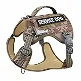 Demigreat Taktisches Hundegeschirr für große Hunde, kein Ziehen, Militärdienst-Hundegeschirr, reflektierendes Haustier-Geschirr zum Spazierengehen, verstellbares Hundegeschirr mit Griff