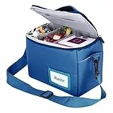 Tasche Kindergepäck viel Platz für Toniebox Figuren Tigerbox Transport Folie Hörfiguren Musikboxen Musikwürfel Ladegerät Kopfhörer Tigercard ideal für Tonie Starterset (Blau Polyester)