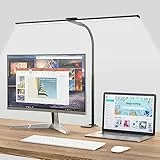 Hensam Leistungsstarke LED-Schreibtischlampe, Dimmbare Architekten-Clip-Lampe, 5 Farbmodi, Augenschutz-Licht, Schreibtisch-Touch-Steuerung für PC-Arbeit, Studium, Schwarz