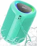 AY Tragbarer Bluetooth Lautsprecher mit Licht, Musikbox Bluetooth mit Leistungsstarker Kristallklarer Klang, IPX5 Wasserdicht,AUX&TF-Karteneingang, Stereo-Paarung, 24h Akku Perfekt für Zuhause,Draußen