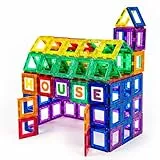 Playmags 80 Stück Magnetic Fliesen Gebäude Set: Bildung Clickins Das Kit enthält 40 Magnetische Fenster & 40 Buchstaben & Zahlen - die Kreativität anregen und Entwicklung des Gehirns