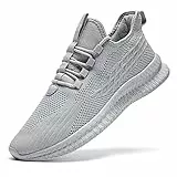 Linenghs Damen Sneakers Sport Running Walking Schuhe Laufschuhe Turnschuhe Freizeitschuhe Outdoor Licht Komfortabel Schuhe Atmungsaktiv Weich Hellgrau EU 39