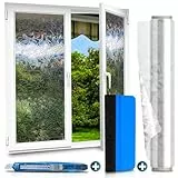 WindowShield® Fensterfolie Blickdicht mit Regenbogenmuster | Video-Anleitung | Sichtschutz Fenster | selbsthaftende Fensterbilder | Folie selbstklebend | Isolierfolie Kälteschutz | 60 x 200cm