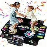 Tanzmatte für Kinder ab 3-12 Jahre, 2026 Musikmatte mit 6 LED-Lichtern&Bluetooth, 5 Modi, Tanzmatte für mädchen/jungen mit interaktive LED-Batteriebox, spielzeug geschenk mädchen 3 4 5 6 7 8jahre