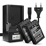 CELLONIC, Akku für Kamera kompatibel mit Olympus BLS-50, OM-D E-M10 Mark II, IV (7.4V, 1000mAh) 2 Stück + Ladegerät