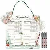 TOBJA Belohnungstafel für Kinder Ab 3 - Aufgabenplaner für Zwei | Sternesystem zur Motivation | Abwischbar | Ideal für Routine Planer (Inkl. 4 Stifte)