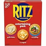 RITZ Crackers Entertaining Variety Pack mit Original, Everything, und Knoblauchbutter-Knallbonbons, Snacks für Kinder und Erwachsene, Party-Snacks, 292 ml
