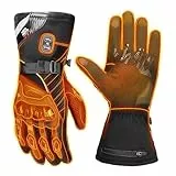 KEMIMOTO Beheizbare Motorradhandschuhe, Beheizte Handschuhe Touchsreen, Verschleißfeste Handschuhe mit Kohlefaserschale, Elektrisch Winter Thermohandschuhe für Motorradfahren, Skifahren, Roller