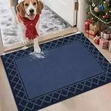 BEQHAUSE Fußabtreter Innen, 60 * 90 cm Fussmatte, Schmutzfangmatte Waschbar, TPR rutschfest Fußabtreter Innen Und für Eingänge, Haustüren und Flure, Marineblau