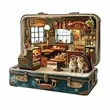 KaayeeWood Holzpuzzle Erwachsene,Katzenkaffee Holzpuzzle,Einzigartige Wooden Puzzle Mit Geschenkbox,Geschenke für Erwachsene 14+(190 Stück,29 * 26.2cm)