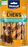 Vitakraft Dental Chews, Hundekauknochen, Stick aus Hühnchenfleisch und Wirkstoffkomplex, zur Zahnpflege und Mundhygiene, ohne Zusatz von Zucker (1x 190g)