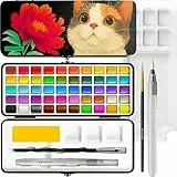 Artistro Aquarellfarben-Set mit 50 Farben, leuchtende Farben in tragbarer Box. Perfektes Reiseaquarell-Set für Künstler, Hobby-Maler und zum Malen
