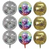 ZYEKIU 9Stück Discokugel Geburtstagsdeko Luftballons Bunt Discokugel Deko Folienballon Geburtstag Party Deko Ballons für Disco Mottoparty Geburtstag Party Mitzvah Abschlussfeier Dekoration Luftballons
