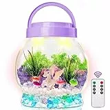 SLDALES DIY Einhorn Geschenk für Mädchen,Terrarien Kit Licht Mit Pflanzen Garten Einhorn Spielzeug für 3 4 5 6 7 8+ Jahre Kinder