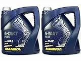 MANNOL 4-Takt Plus API SL SAE 10W-40 teilsynthetisch 8 Liter Motorrad ÖL Motorradöl Roller