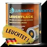 LUMENTICS Lack nachleuchtend Orange 250ml - Farbe leuchtet im Dunkeln - Selbstleuchtender Lack auf Acrylbasis - Leuchtlack phosphoreszierend, fluoreszierend, wiederaufladbar, geruchsarm