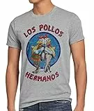 style3 Los Pollos T-Shirt Herren, Größe:XL, Farbe:Grau meliert