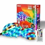BRILONER - LED Strip 5m mit Fernbedienung, dimmbar, RGB IC dynamischer Farbwechsel, CCT, LED Streifen, Leiste, Zimmer Deko, Gaming Deko, Band, Party, Lichtleiste, 5000x10x3 mm, Weiß