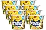 MAGGI 5 Minuten Terrine Kartoffelbrei mit Creme Fraiche & Schnittlauch, leckeres Fertiggericht mit Kartoffelpüree, cremig herzhafter Kartoffel-Snack mit knusprigen Croutons, 8er Pack (8 x 53g)