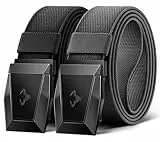 KEMISANT Taktischer Gürtel 2er, Gürtel Herren Arbeitsgürtel Militär Wandern 38mm,Schnellverschluss Metallschnalle(Schwarz/Dunkelgrau-115cm/34-38' taille verstellbar)
