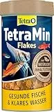 TetraMin Flakes - Fischfutter in Flockenform für alle Zierfische, ausgewogene Mischung für gesunde Fische und klares Wasser, 250 ml Dose