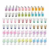 Beadthoven 72 Stück 3 Stile Süßer Fruchtsaft Milch Tee Boba Charms Mini Glas Eisbecher Flasche Baumeln Charms DIY Anhänger für DIY Schlüsselanhänger Ohrringe Schmuckherstellung Zubehör gemischt