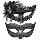 Goenb 2 Stück Venezianische Maske für Damen und Herren - Sexy Augenmaske für Maskenball, Karneval, Halloween, Cosplay