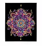 DIAMOND DOTZ 2594361 Original 5D Diamond Painting Set, Neon Mandala, mit Neonfarben und Samt, DIY Diamant Malerei Bilder für Erwachsene und Kinder ab 12 Jahren, Intermediate