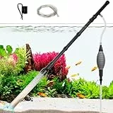 AQQA Aquarium-Siphon-Kiesreiniger, einstellbarer Durchfluss, Aquarium-Kiesreiniger, Staubsauger mit Griff, manueller Wasserwechsel und Sandwäsche (AQ193-L)